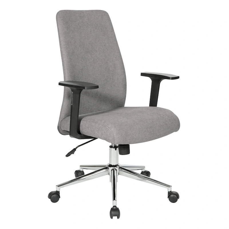 High-Back Office Chair with Lumbar Support, Locking Tilt, and Chrome Base