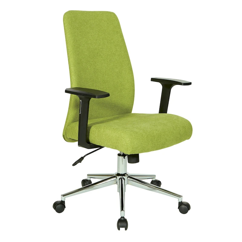 High-Back Office Chair with Lumbar Support, Locking Tilt, and Chrome Base