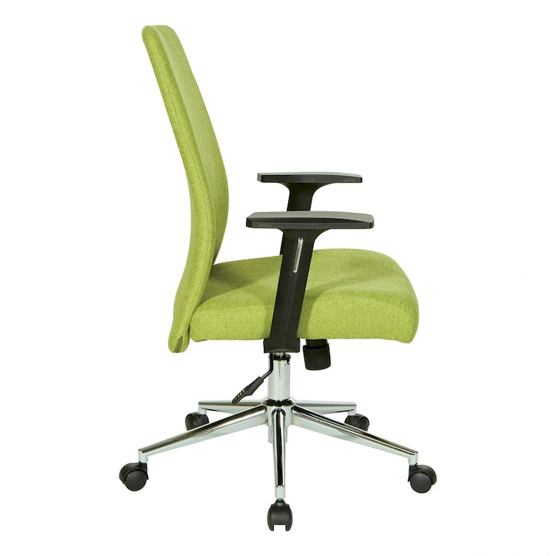 High-Back Office Chair with Lumbar Support, Locking Tilt, and Chrome Base