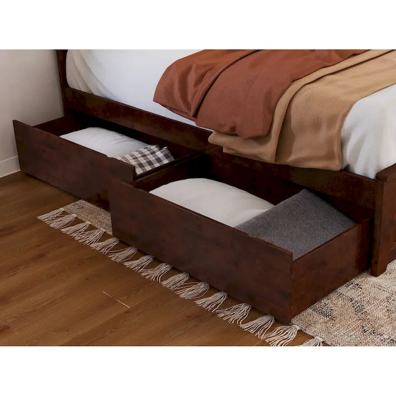 Under-Bed Storage Drawers with Non-Marking Rollers for Queen, King, and Twin XL - Set of 2