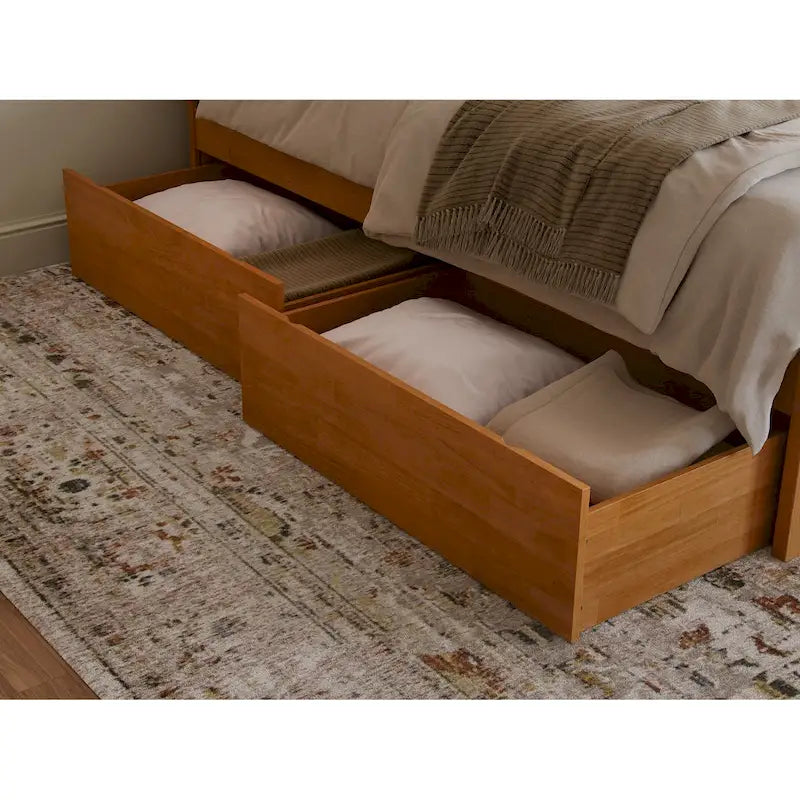 Under-Bed Storage Drawers with Non-Marking Rollers for Queen, King, and Twin XL - Set of 2
