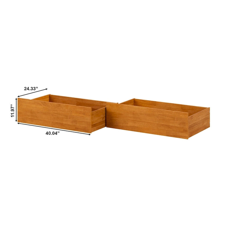 Under-Bed Storage Drawers with Non-Marking Rollers for Queen, King, and Twin XL - Set of 2