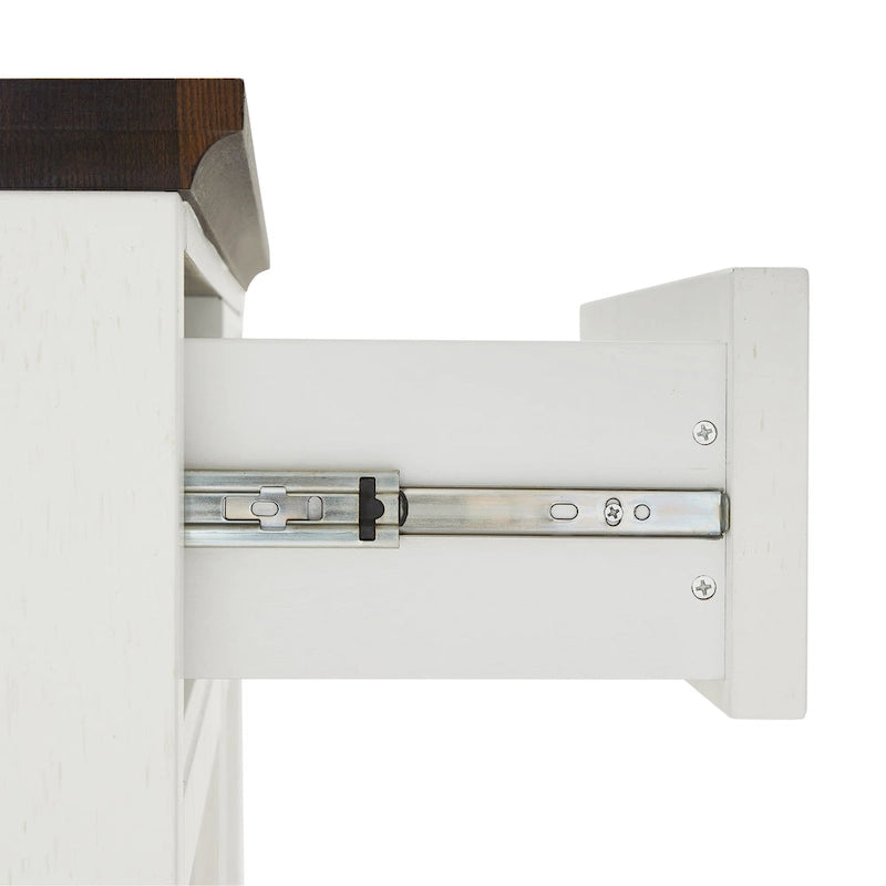 Farmhouse Kitchen Island with X-Motif Doors, 2 Drawers and Adjustable Shelves