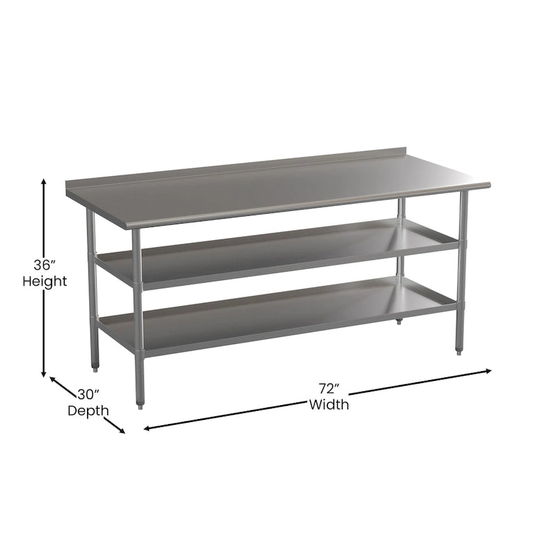 Keukenwerktafel van roestvrij staal