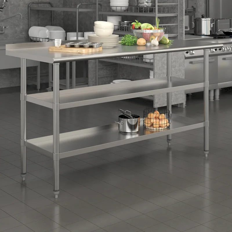 Keukenwerktafel van roestvrij staal