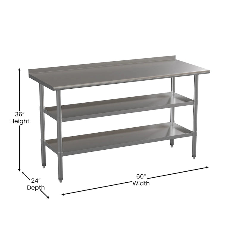 Keukenwerktafel van roestvrij staal