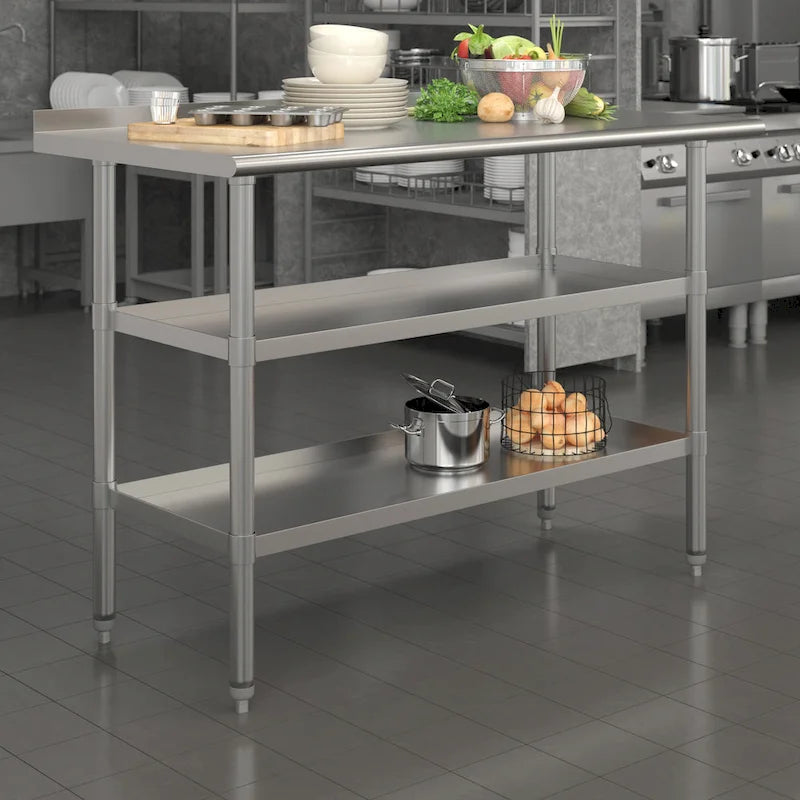 Keukenwerktafel van roestvrij staal