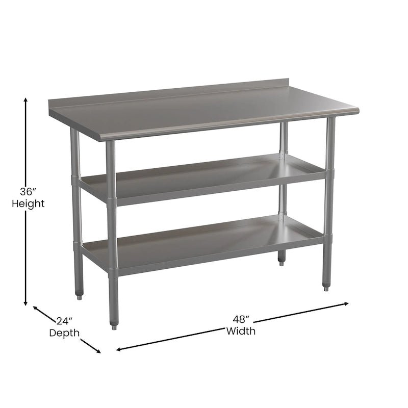 Keukenwerktafel van roestvrij staal