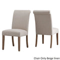 Farmhouse Rolled Back Parsons Dining Chairs with Optional Slipcovers - Set of 2