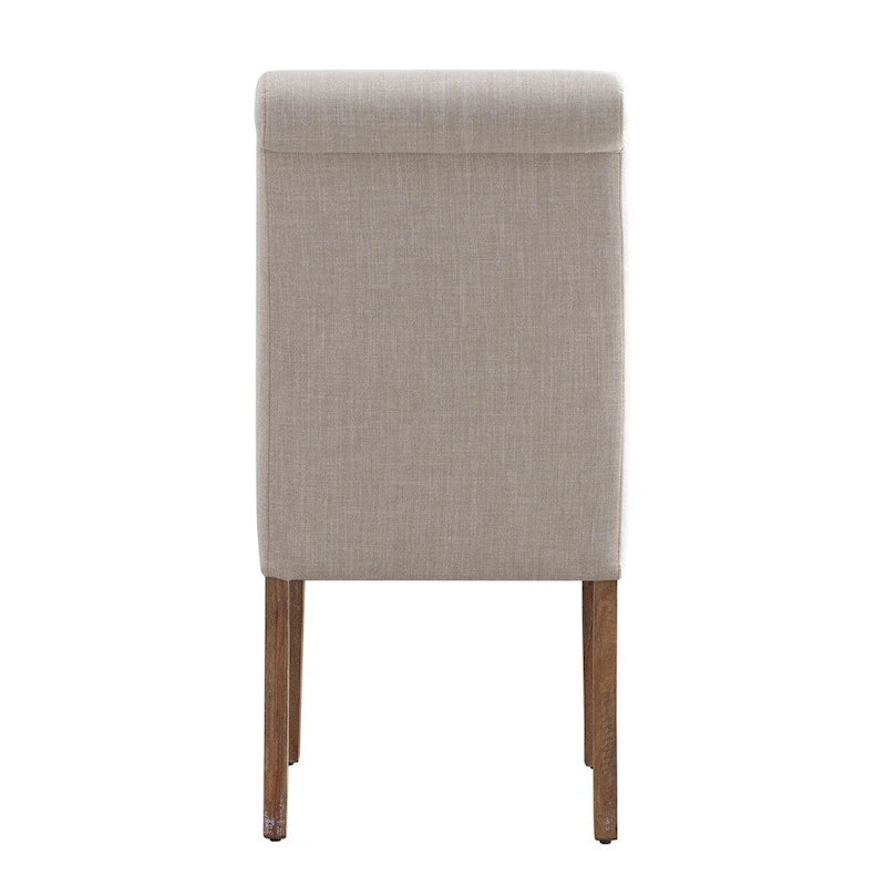 Farmhouse Rolled Back Parsons Dining Chairs with Optional Slipcovers - Set of 2