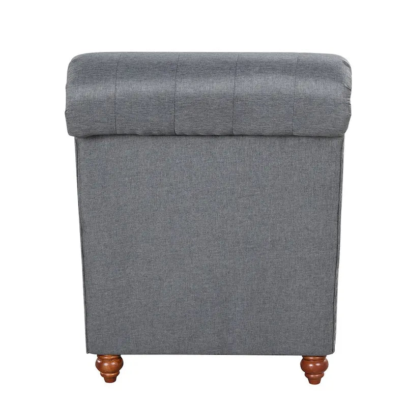 Modern Armless Velvet Chaise Lounge Indoor Chair with 1 Bolster Pillow