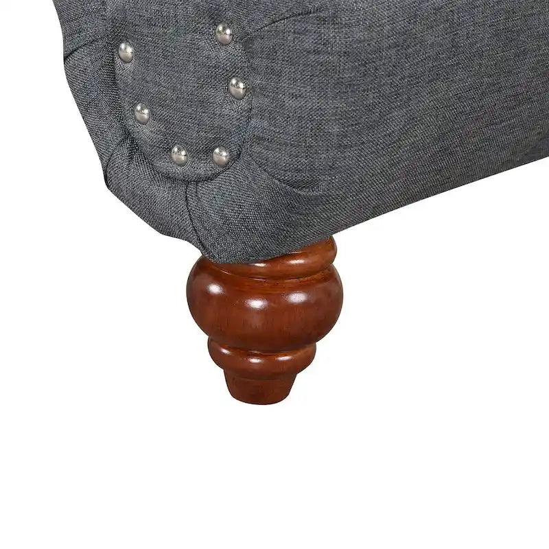 Modern Armless Velvet Chaise Lounge Indoor Chair with 1 Bolster Pillow