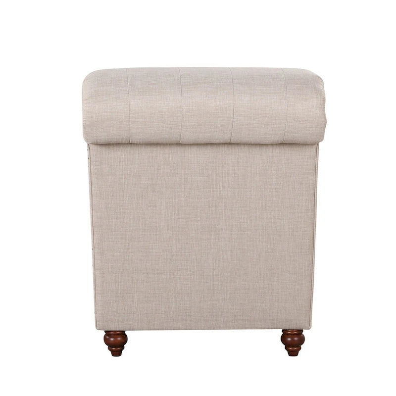 Modern Armless Velvet Chaise Lounge Indoor Chair with 1 Bolster Pillow