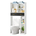 Over-Toilet Bathroom Storage Cabinet with 2 Drawers, Shelves, and Tissue Reel