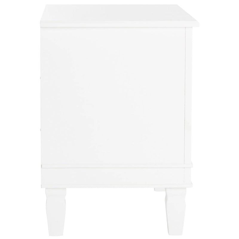 French-Style 3-Drawer Nightstand with Silver Pulls