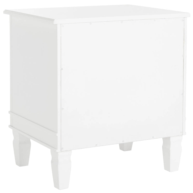 French-Style 3-Drawer Nightstand with Silver Pulls