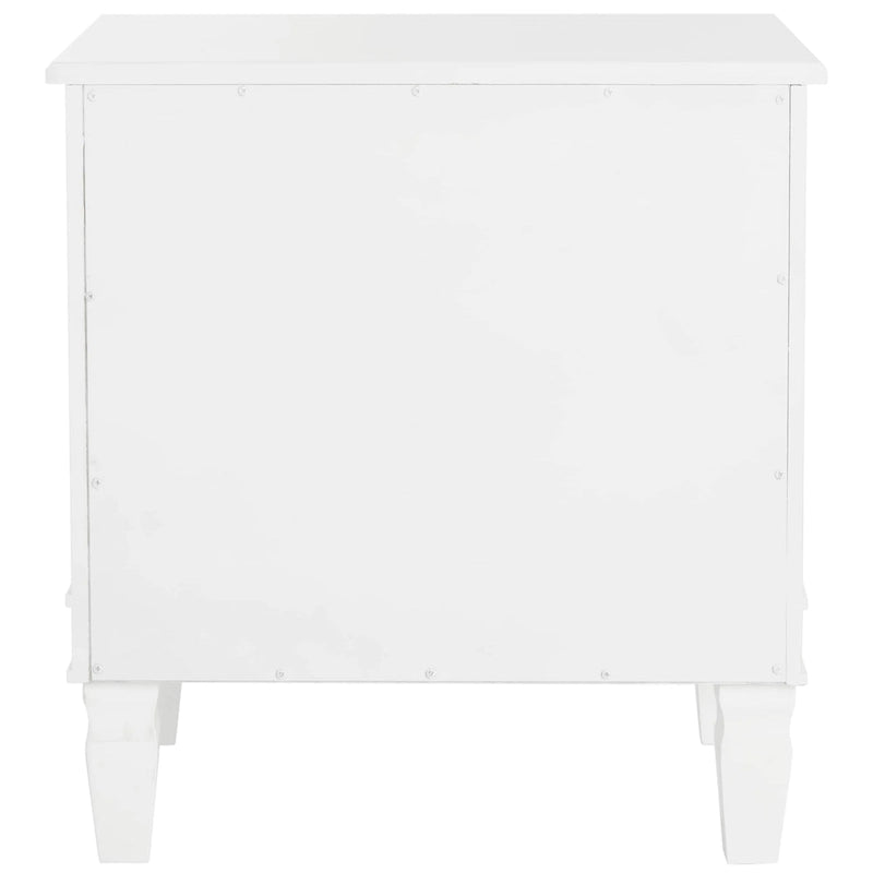 French-Style 3-Drawer Nightstand with Silver Pulls