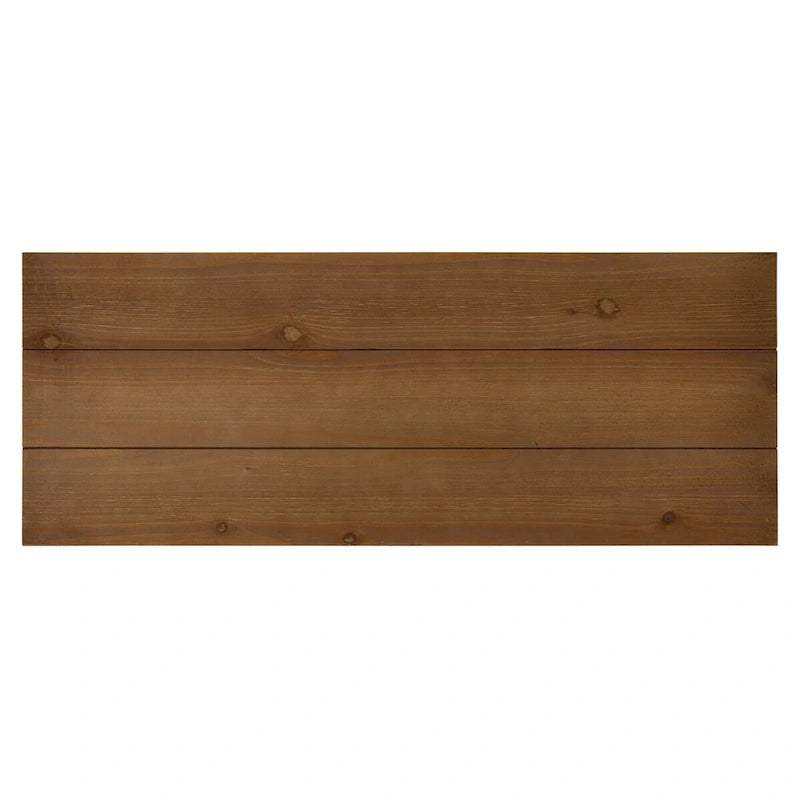 Farmhouse Entryway Bench with Wood Frame and Slatted Iron Shoe Shelf