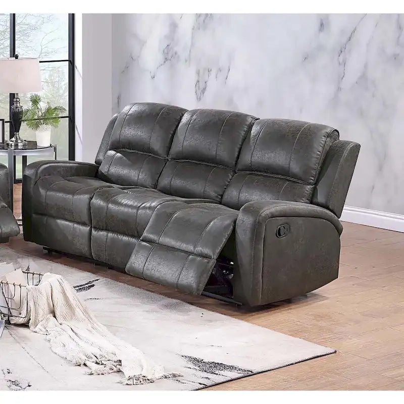 Recliner Sofa with Tufted Back and Side Handle