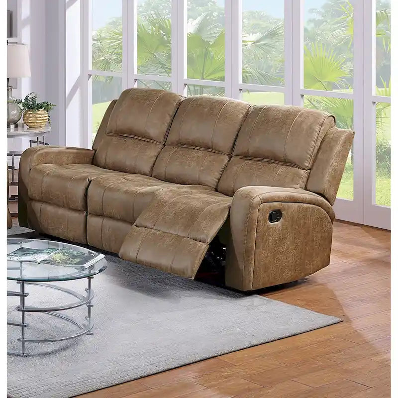 Recliner Sofa with Tufted Back and Side Handle