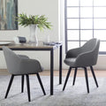 Modern Swivel Accent Arm Chair with Rounded Back, Flared Arms, and Metal Frame