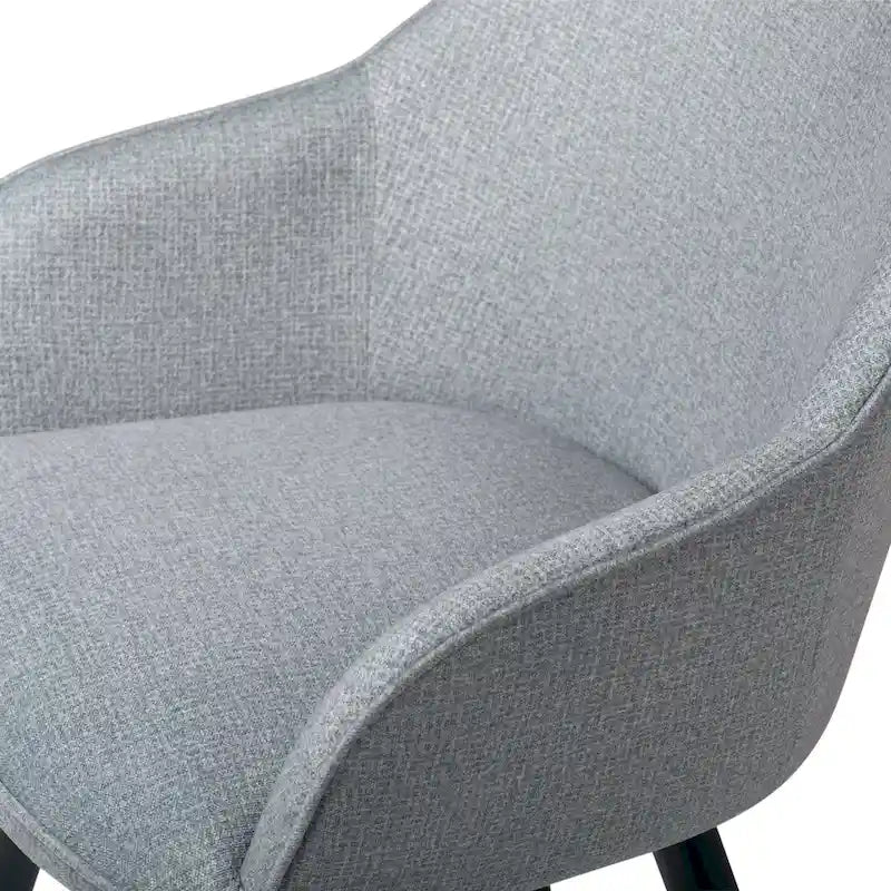 Modern Swivel Accent Arm Chair with Rounded Back, Flared Arms, and Metal Frame