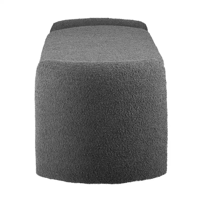 Boucle Upholstered Storage Bench with Hinged Seat and Dense Foam Padding