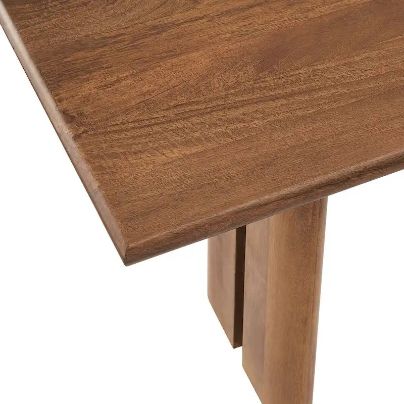 58-Inch Solid Mango Wood Dining Bench with Non-Marking Foot Pads