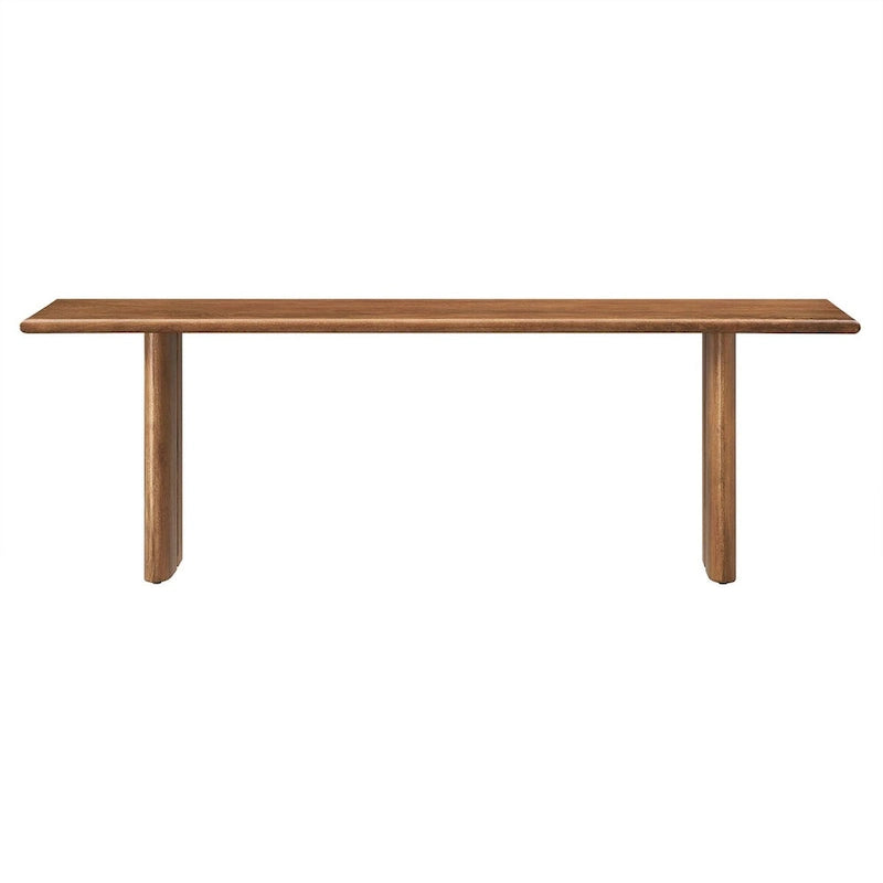 58-Inch Solid Mango Wood Dining Bench with Non-Marking Foot Pads