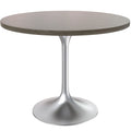 36-Inch Round Dining Table with MDF Top and Brushed Chrome Base
