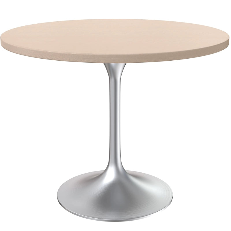 36-Inch Round Dining Table with MDF Top and Brushed Chrome Base
