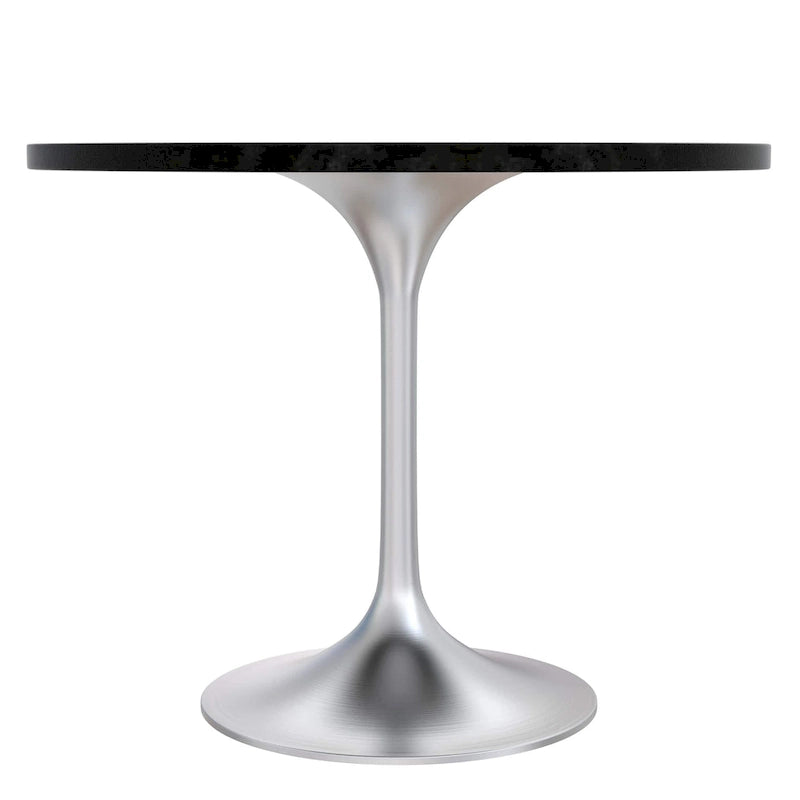 36-Inch Round Dining Table with MDF Top and Brushed Chrome Base