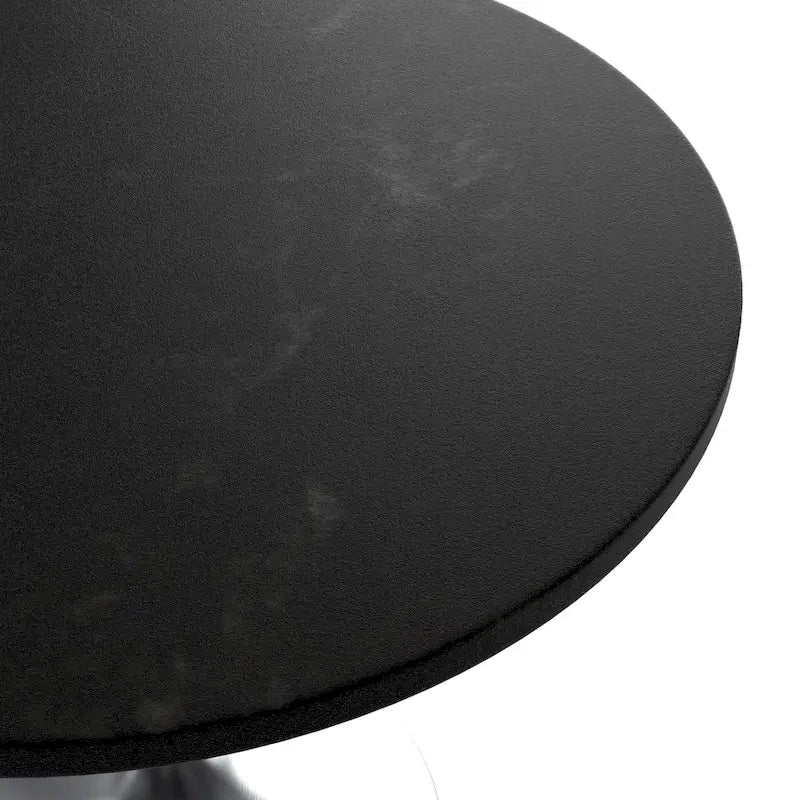 36-Inch Round Dining Table with MDF Top and Brushed Chrome Base