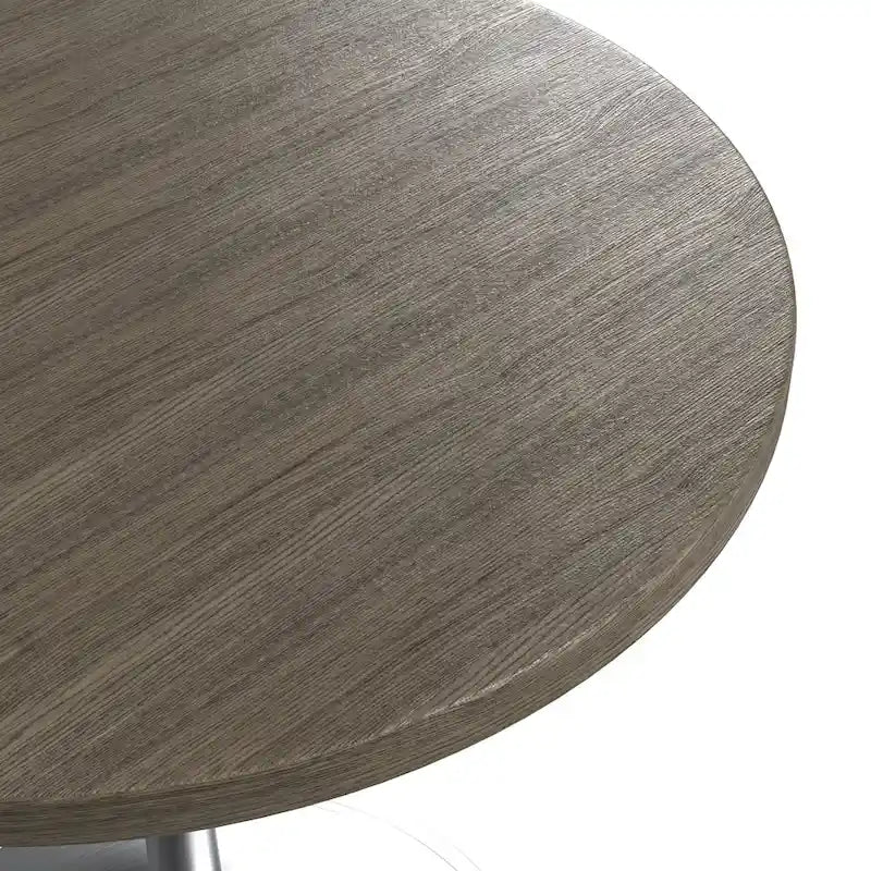36-Inch Round Dining Table with MDF Top and Brushed Chrome Base