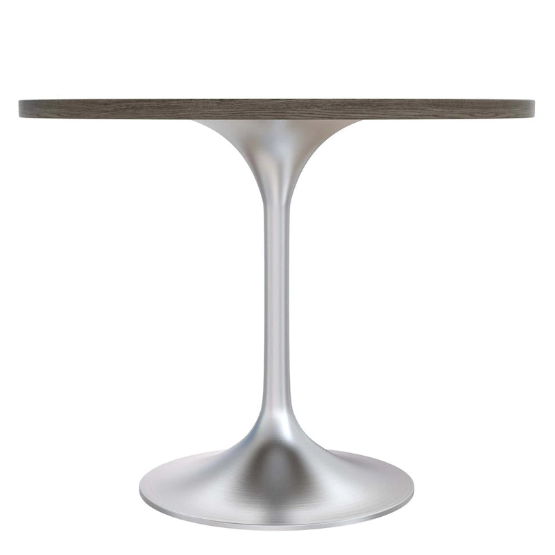 36-Inch Round Dining Table with MDF Top and Brushed Chrome Base