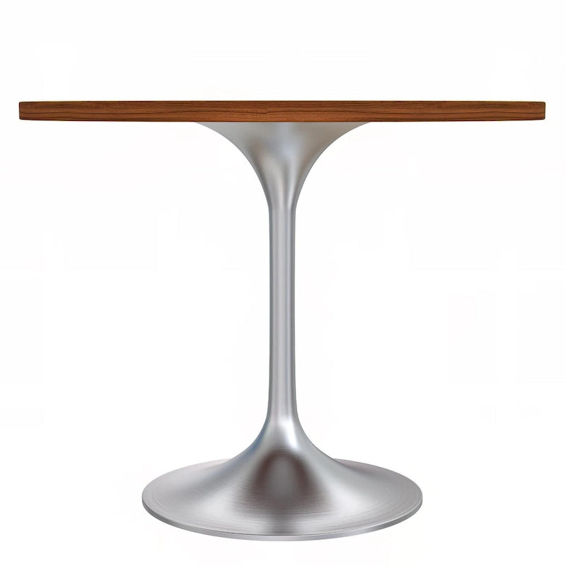 36-Inch Round Dining Table with MDF Top and Brushed Chrome Base