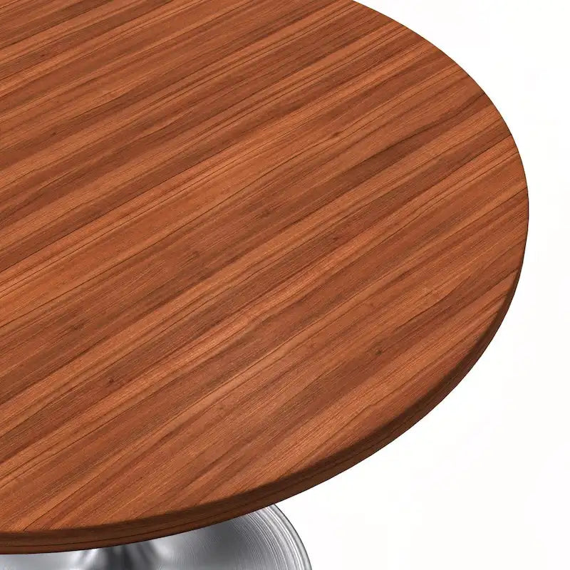 36-Inch Round Dining Table with MDF Top and Brushed Chrome Base