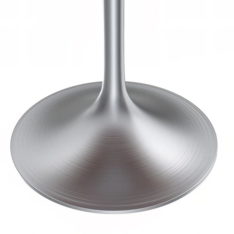 36-Inch Round Dining Table with MDF Top and Brushed Chrome Base
