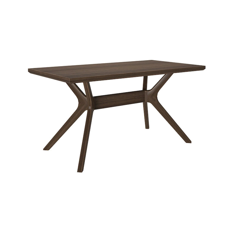 60-Inch Solid Pine Rectangular Dining Table with Cross-Leg Rubberwood Base
