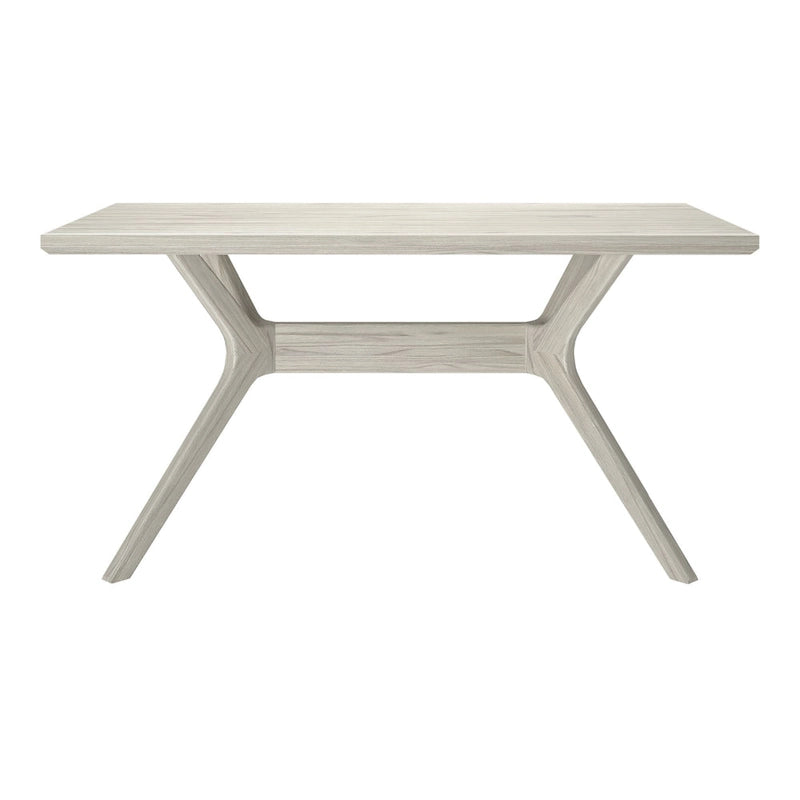 60-Inch Solid Pine Rectangular Dining Table with Cross-Leg Rubberwood Base