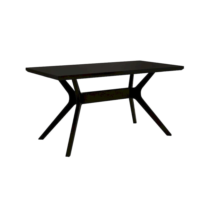 60-Inch Solid Pine Rectangular Dining Table with Cross-Leg Rubberwood Base