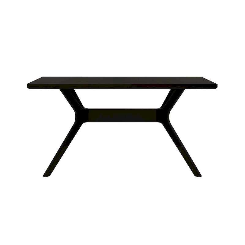 60-Inch Solid Pine Rectangular Dining Table with Cross-Leg Rubberwood Base