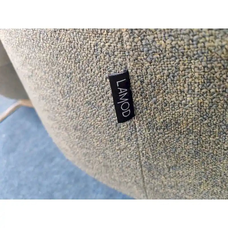 Modern Hemp Fabric Swivel Accent Chair with Wood Base