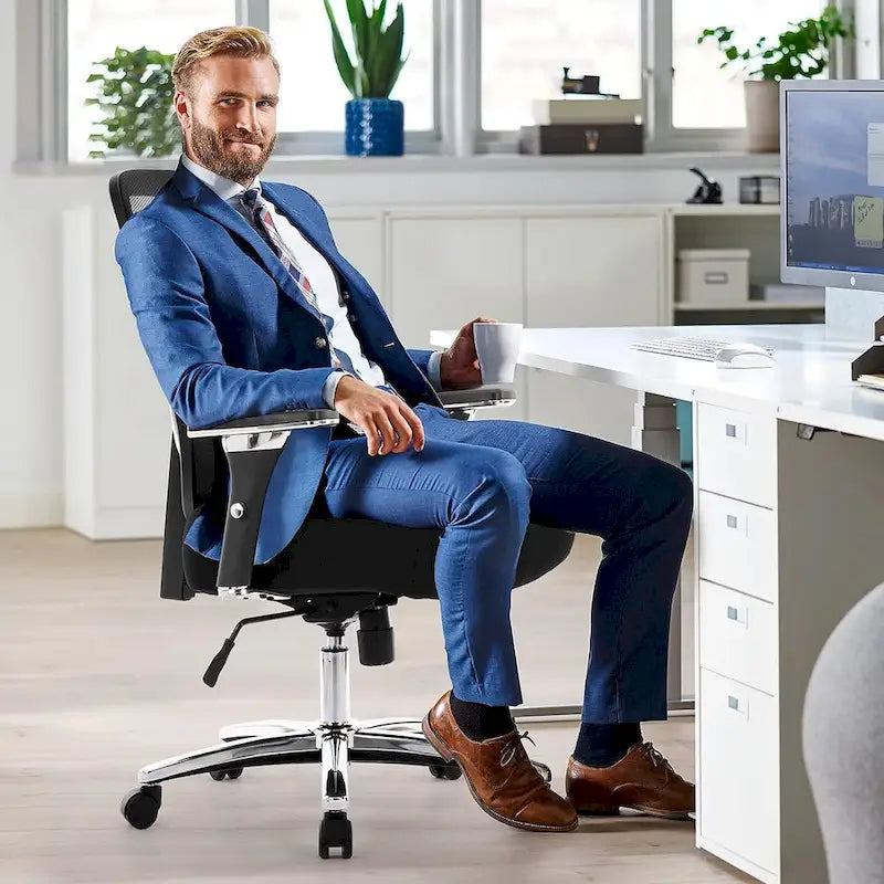 Big and Tall Heavy Duty Ergonomic Mesh Office Chair 500lbs with Wide Thick Seat
