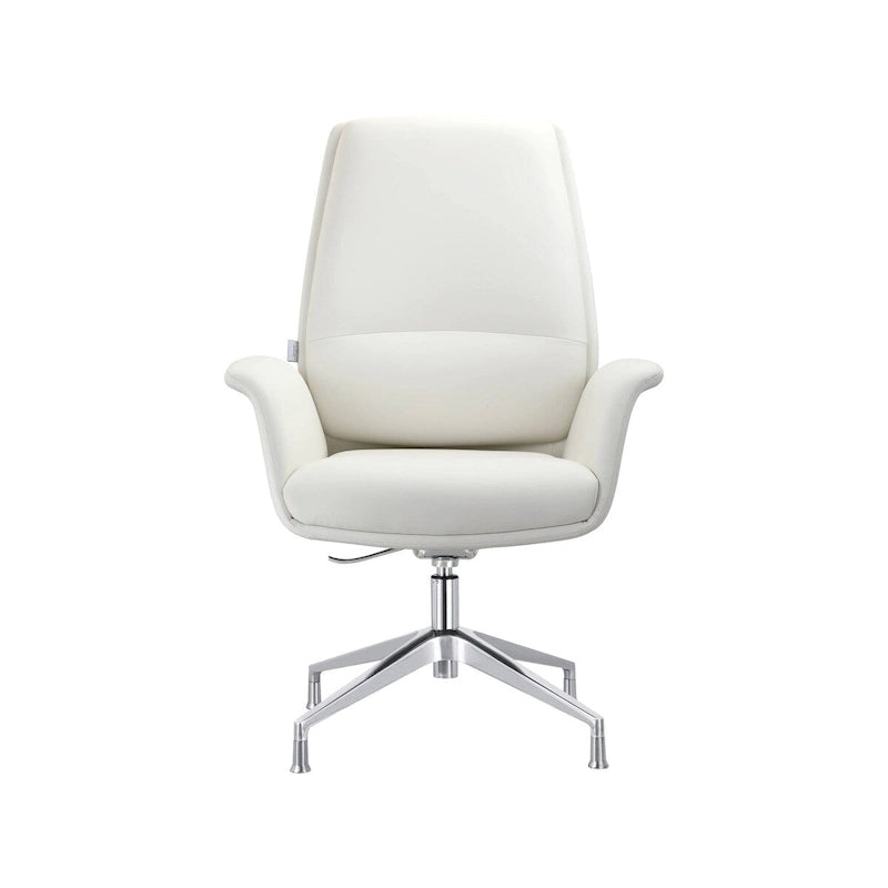 Modern Faux Leather Office Chair with Adjustable Height, Swivel, and Aluminum Frame