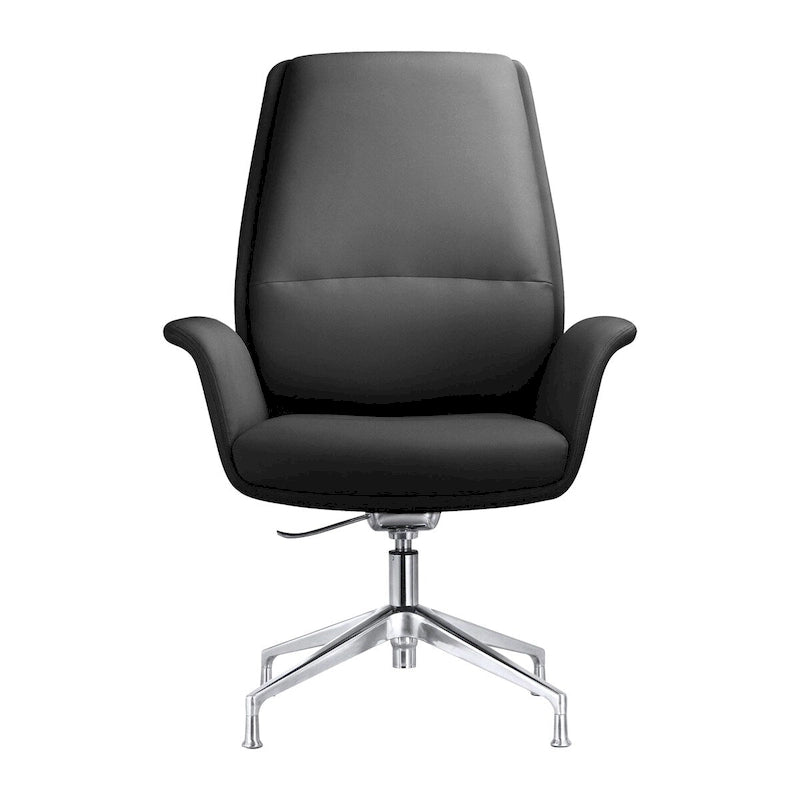 Modern Faux Leather Office Chair with Adjustable Height, Swivel, and Aluminum Frame