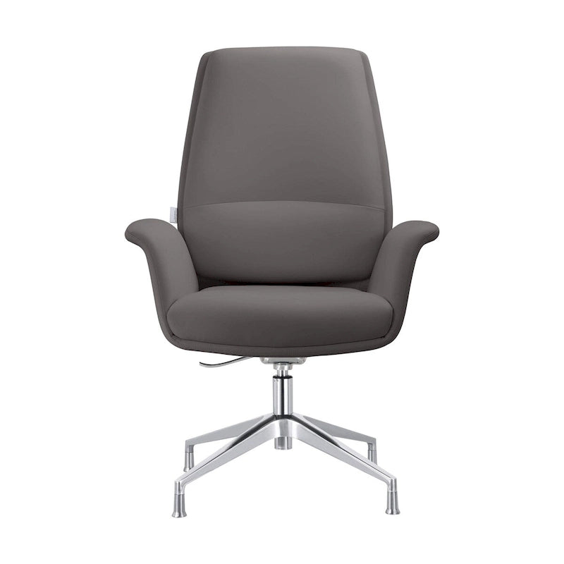 Modern Faux Leather Office Chair with Adjustable Height, Swivel, and Aluminum Frame