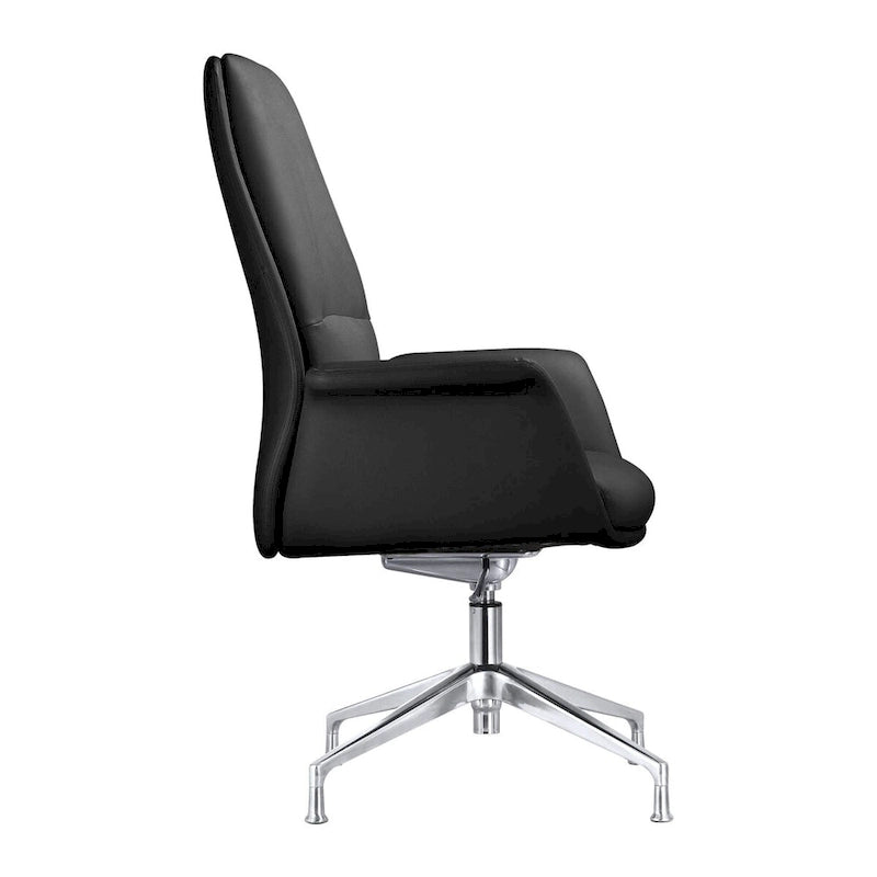 Modern Faux Leather Office Chair with Adjustable Height, Swivel, and Aluminum Frame