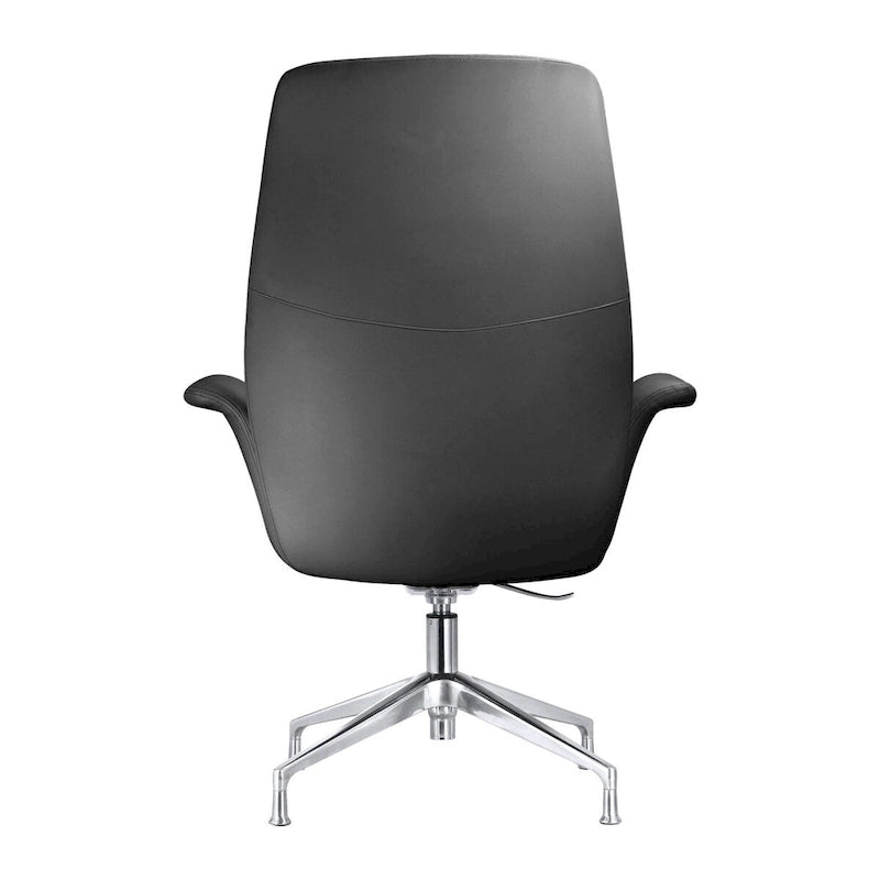 Modern Faux Leather Office Chair with Adjustable Height, Swivel, and Aluminum Frame