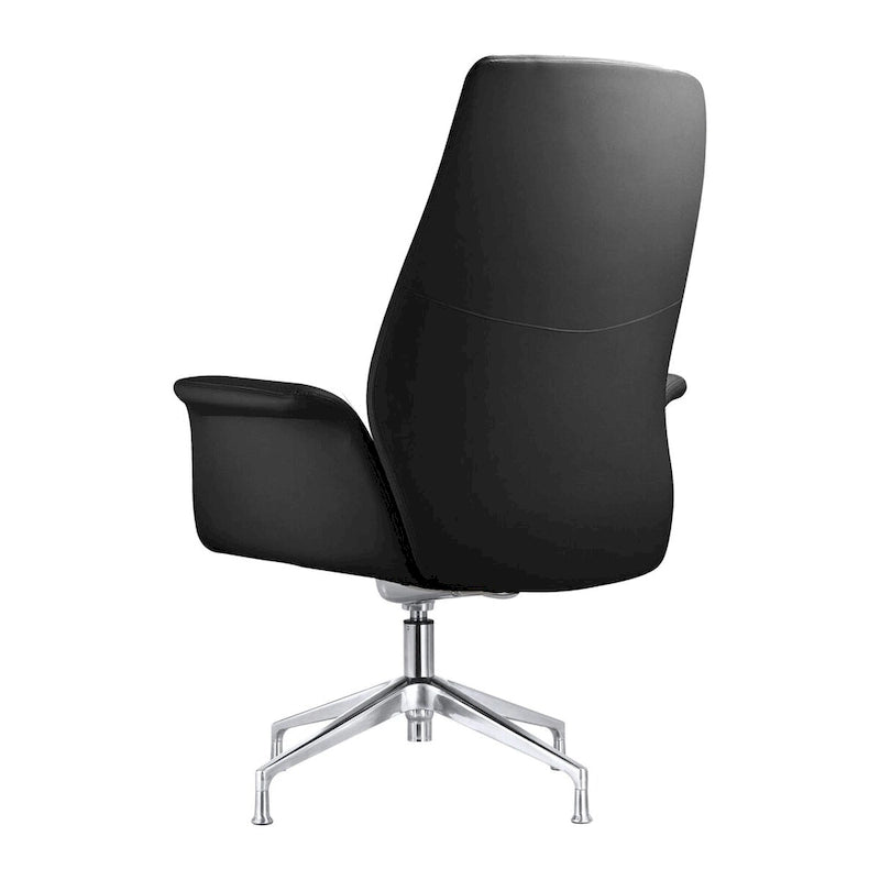 Modern Faux Leather Office Chair with Adjustable Height, Swivel, and Aluminum Frame